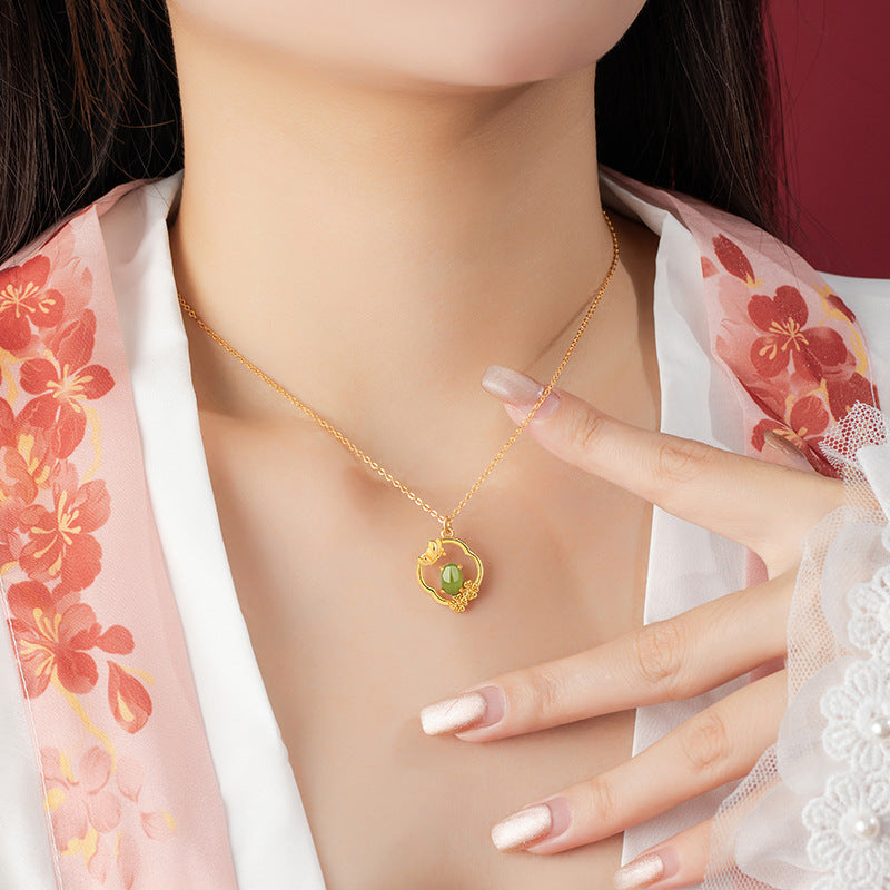 Sterling Silver Lotus Necklace – Jasper