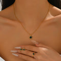 Tiny Black Clover Pendant Jewelry