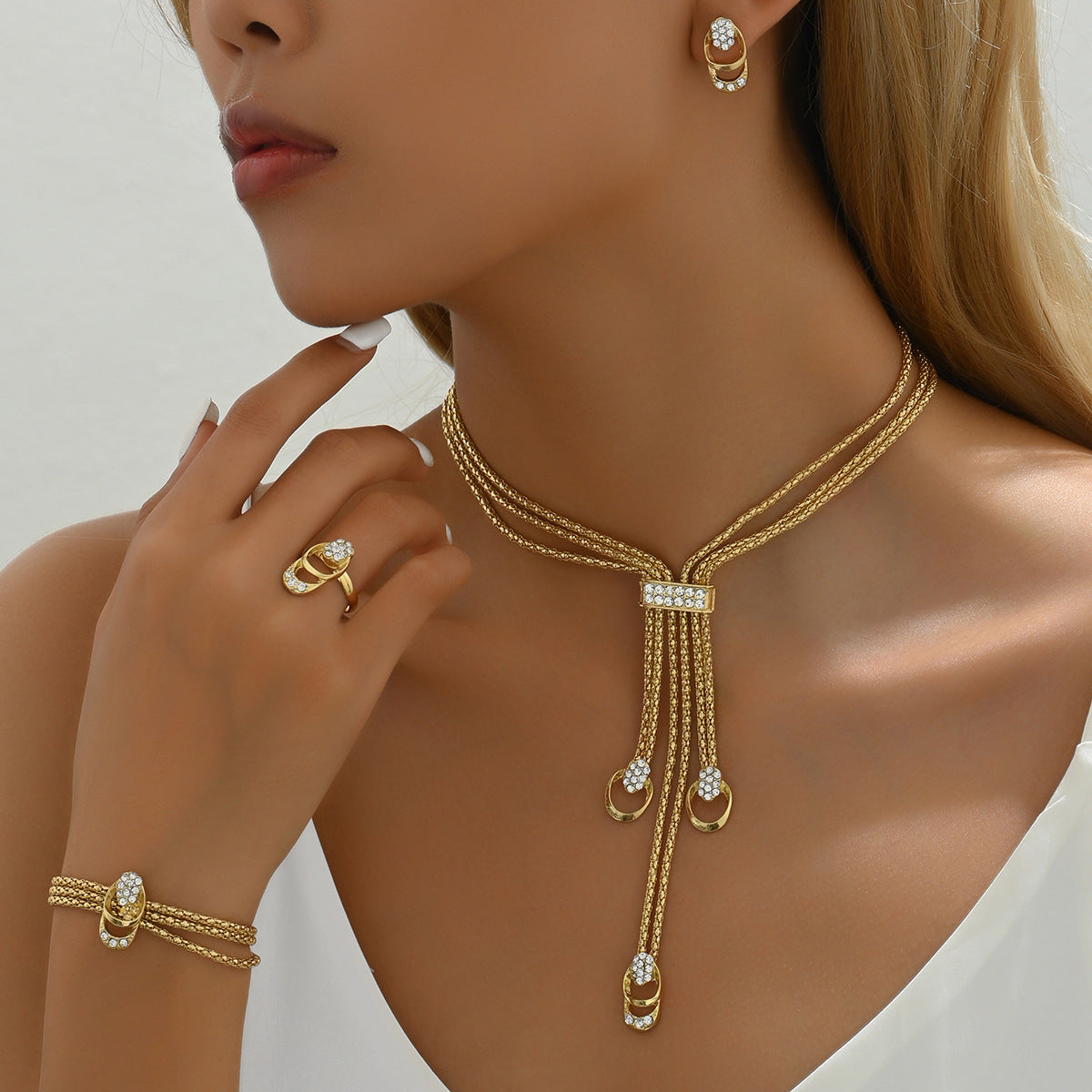 Crystal-Effect Lariat Jewelry