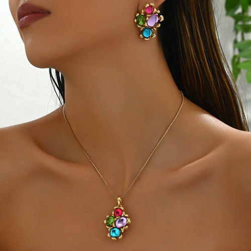 Bright Multicolor Cluster Pendant Jewelry — product image 2