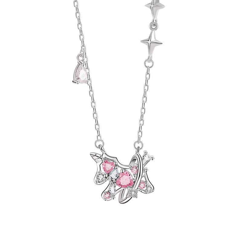 Sterling Silver Unicorn and Star Jewelry – Zircon Accents