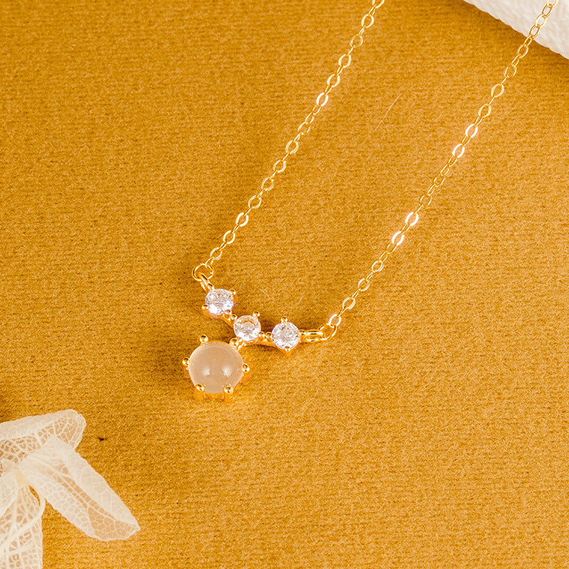 Collana in argento sterling 925 e calcedonio