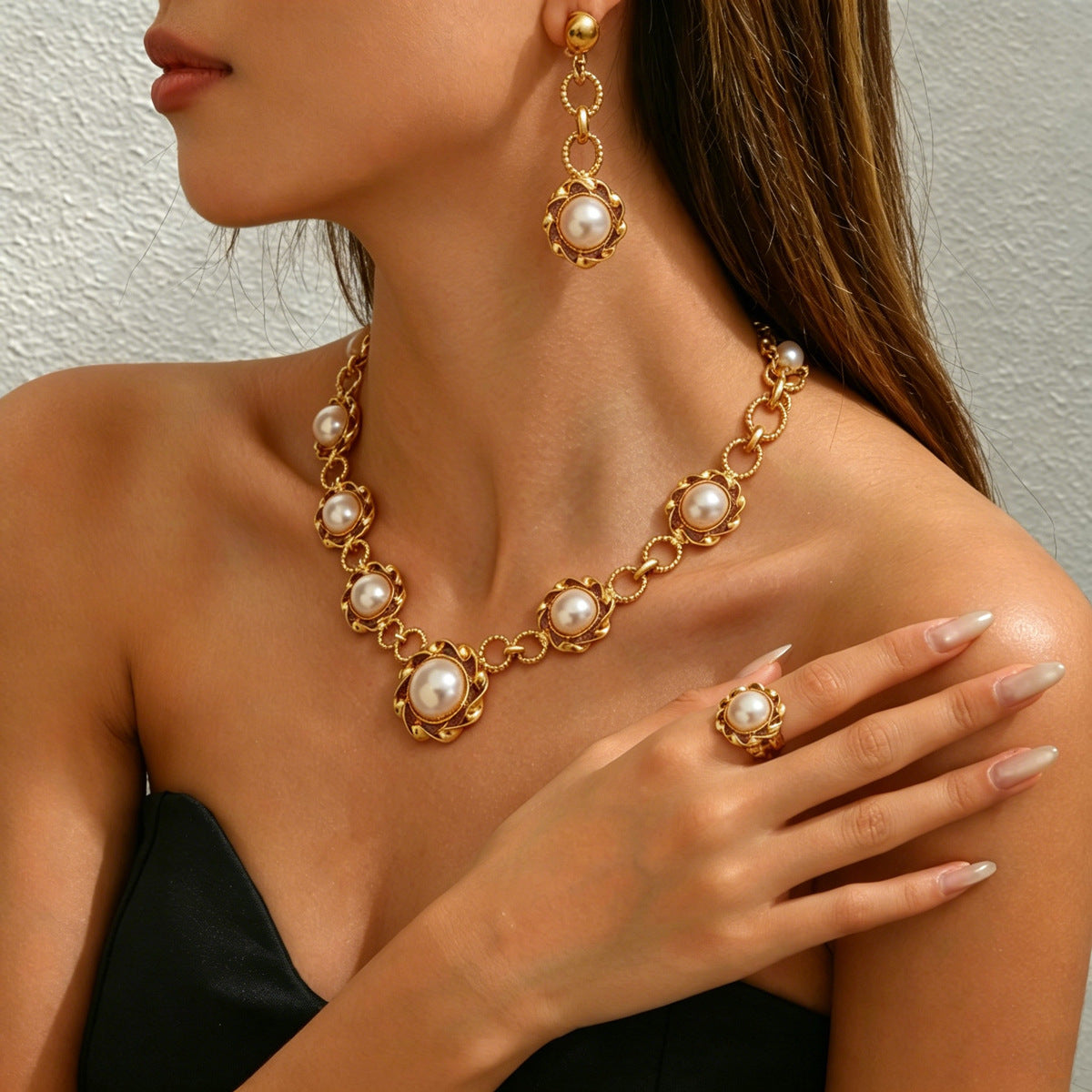 Ornate Pearl-Effect Jewelry