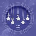 Twelve Constellation Sterling Silver 925 Necklace Female Niche Design Light Luxury Chalcedony Clavicle Chain Ins Style Five-Pointed Star Pendant