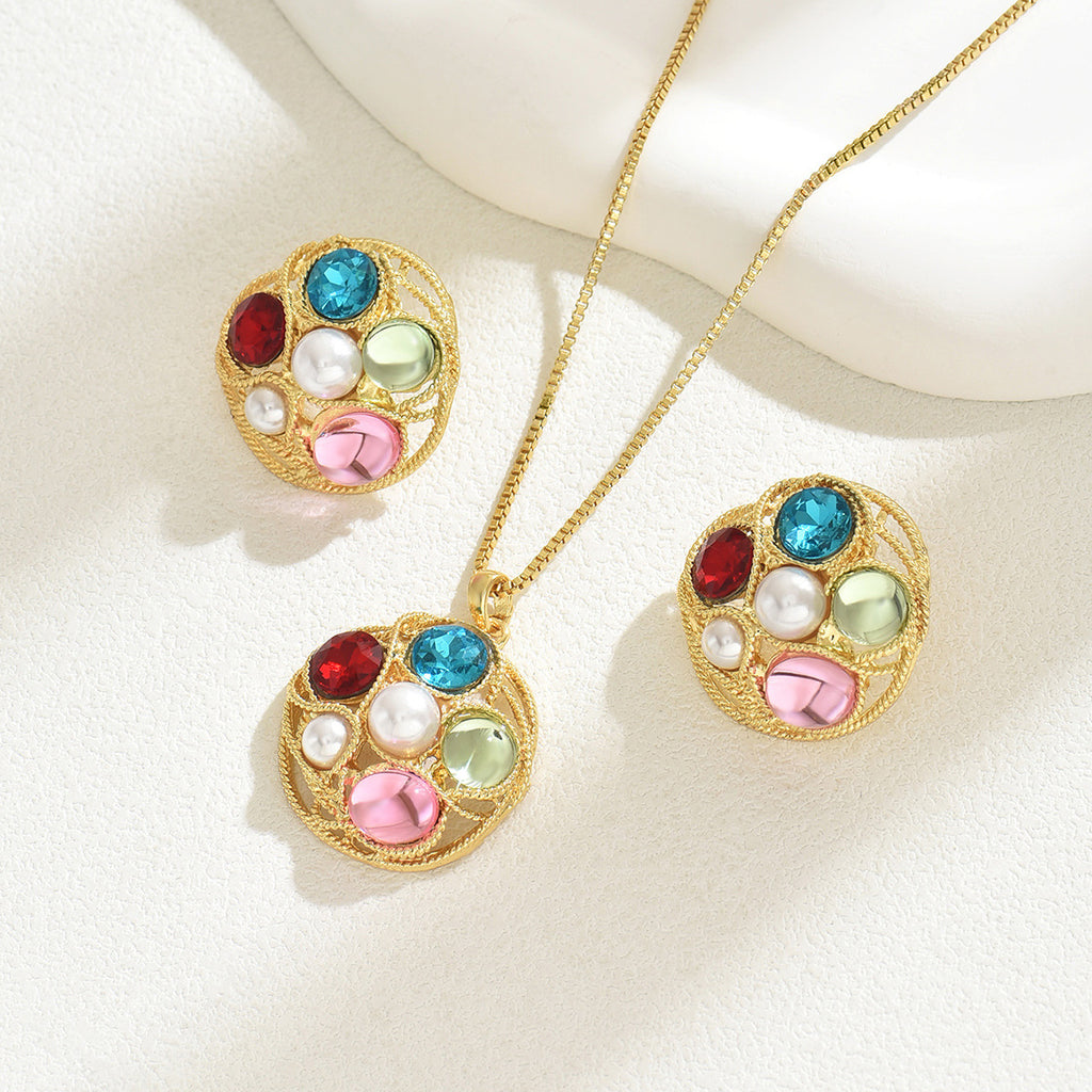 Multicolor Double-Round Pendant Jewelry — product image 3