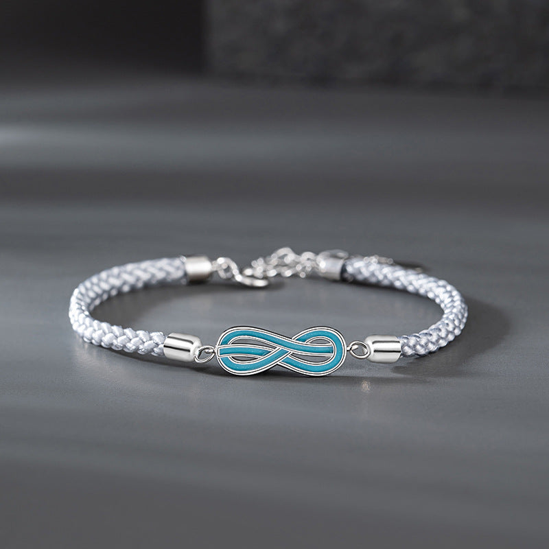 Mobius Sterling Silver 925 Luminous Couple Bracelet Fashion Versatile Unlimited Symbol Bracelet Ins Style Bracelet
