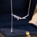 Wheat Ear Sterling Silver 925 Necklace Women's Light Luxury High-Grade Sense Laurel Goddess Tassel Clavicle Chain Small Red Book Same Pendant