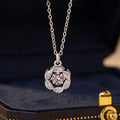 Eight Awn Star Sterling Silver 925 Smart Necklace Women's Fashion All-Match Star Zircon Clavicle Chain Beating Heart Pendant