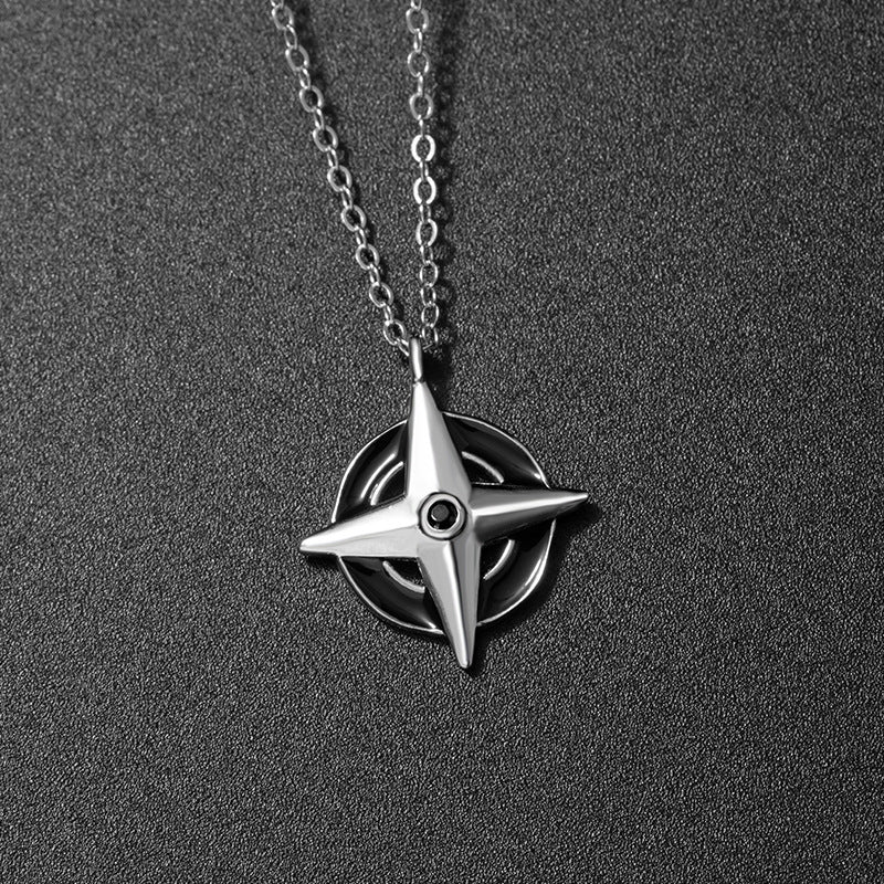 Cross Sterling Silver 925 Necklace Men's Niche Design Light Luxury Hip Hop Clavicle Chain Ins High-Grade Star Pendant