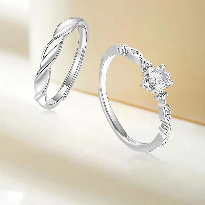 Mobius Pure Silver 999 Couple Ring Niche Design Light Luxury Zircon Ring Ins Shining Star River Ring