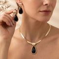 Black Teardrop Wave Collar Jewelry