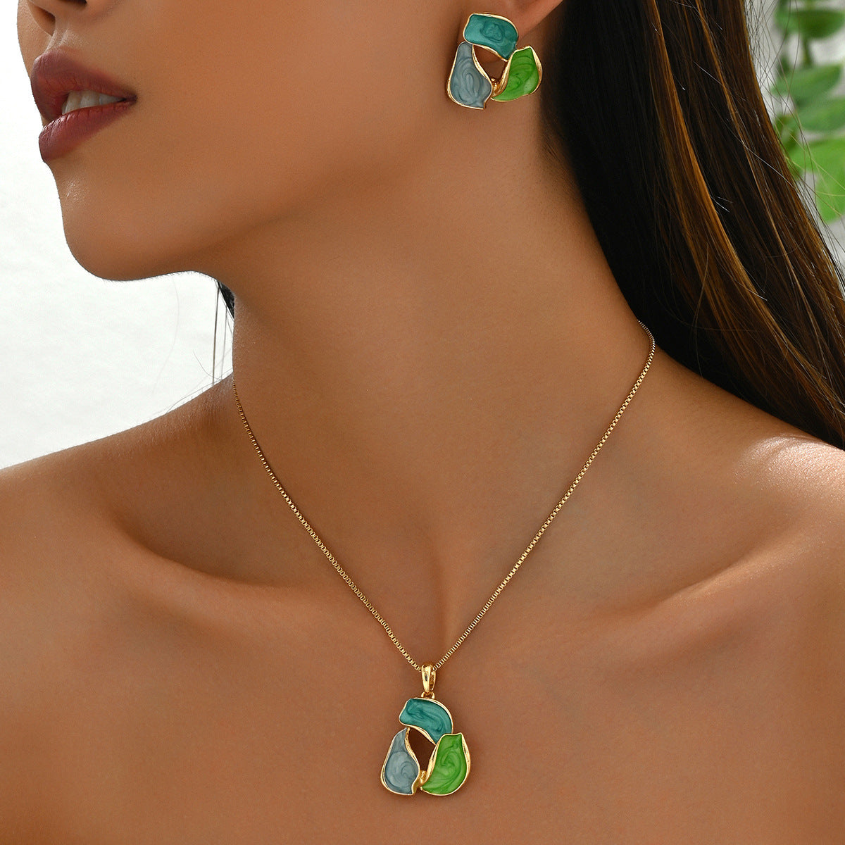 Green and Blue Organic Petal Jewelry — product image 2