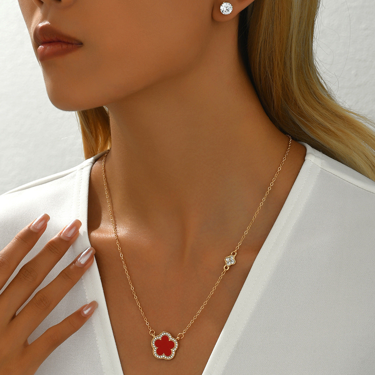 Red Blossom Pendant Jewelry