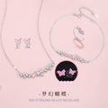Butterfly Pure Silver 999 Luminous Necklace Female Niche Design Light Luxury Zircon Clavicle Chain Ins Style Star Pendant
