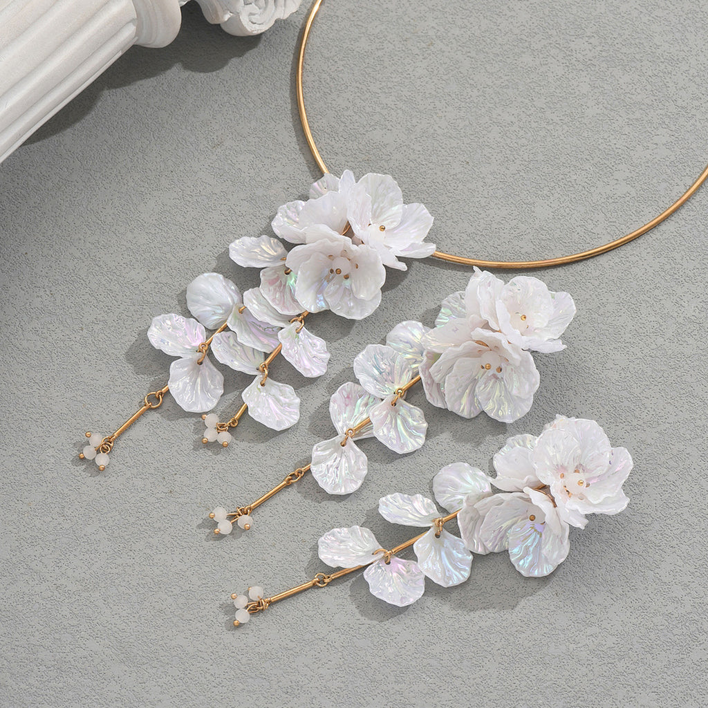 White Cascading Flower Jewelry — product image 3