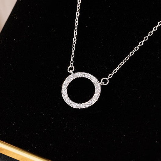 Garland Pure Silver 999 Necklace Female Niche Design Light Luxury Ring Zircon Clavicle Chain Small Red Book Same Pendant