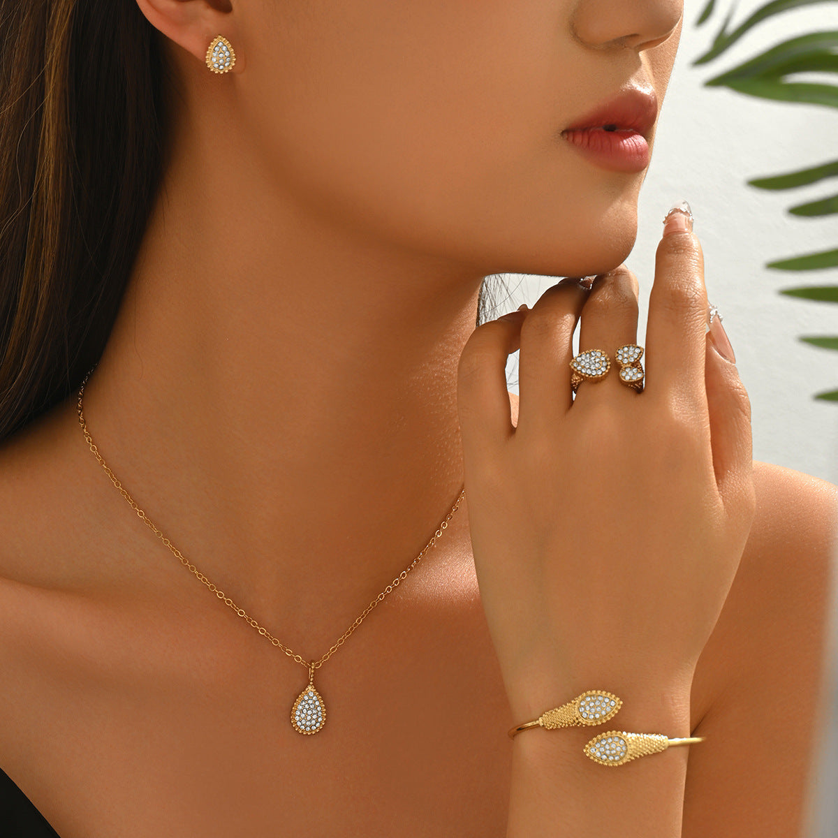 Teardrop Pavé-Effect Jewelry