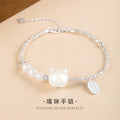 New Meomi Natural White Chalcedony Bracelet Female S925 Sterling Silver Broken Silver Several Two Lucky Brand Bracelet Silver Jewelry Source Factory