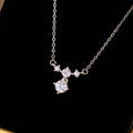 Sterling Silver Laurel and Star Necklace – Zircon Accents