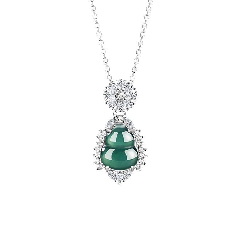 Sterling Silver Gourd Necklace – Jade