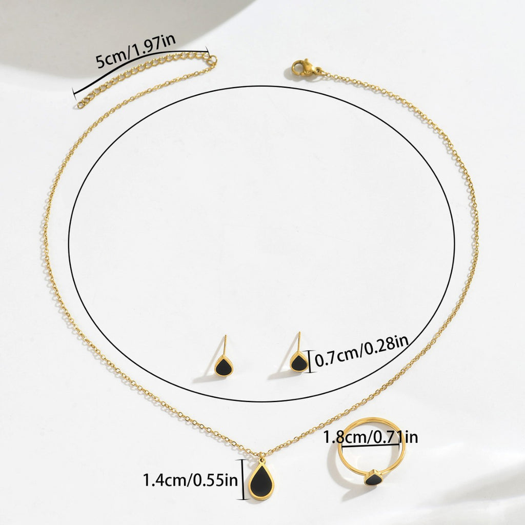 Tiny Black Teardrop Jewelry — product image 4