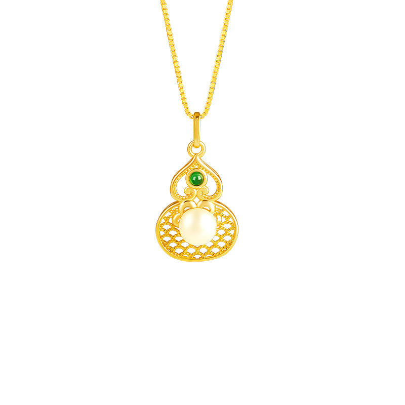Sterling Silver Necklace – Pearl Detail – openwork detail