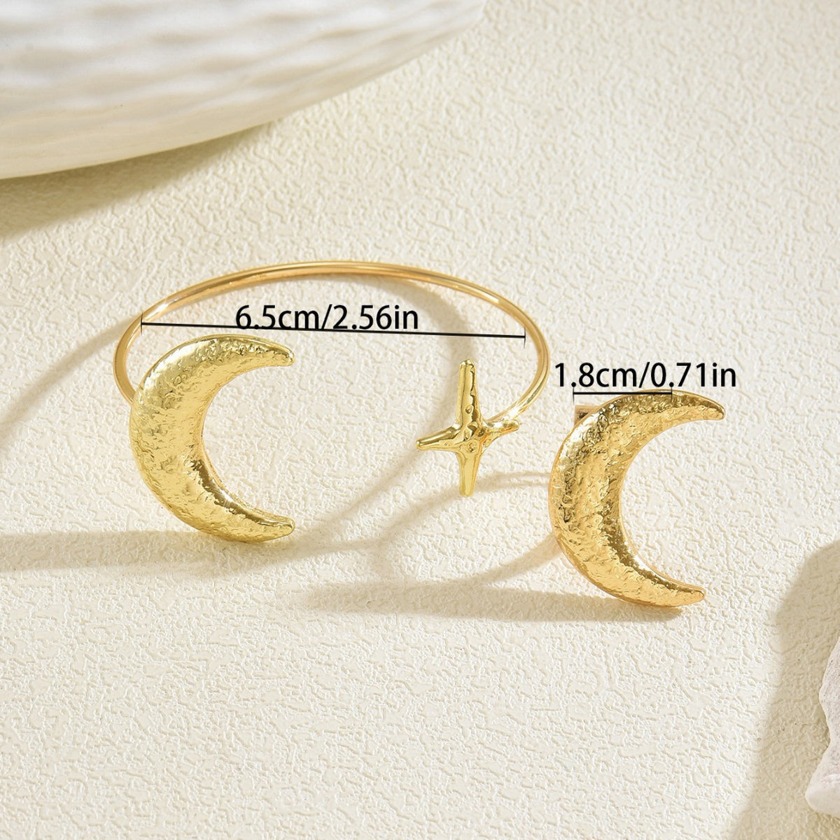 Moon and Star Open Cuff Jewelry — product image 3