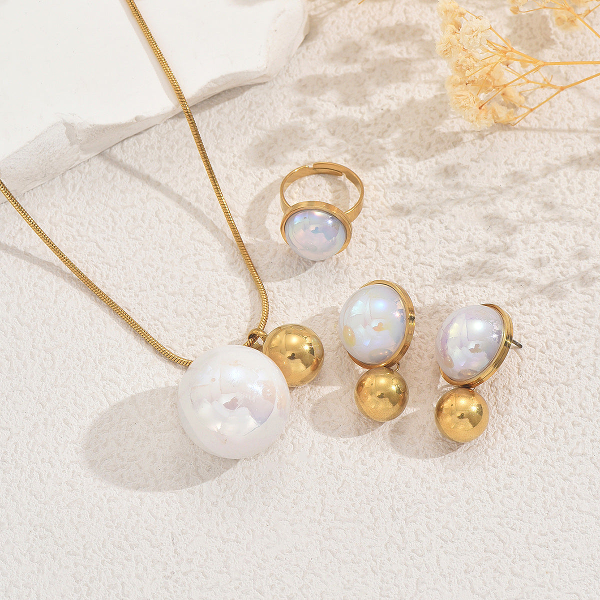 Pearl-Effect Double-Round Jewelry — product image 3
