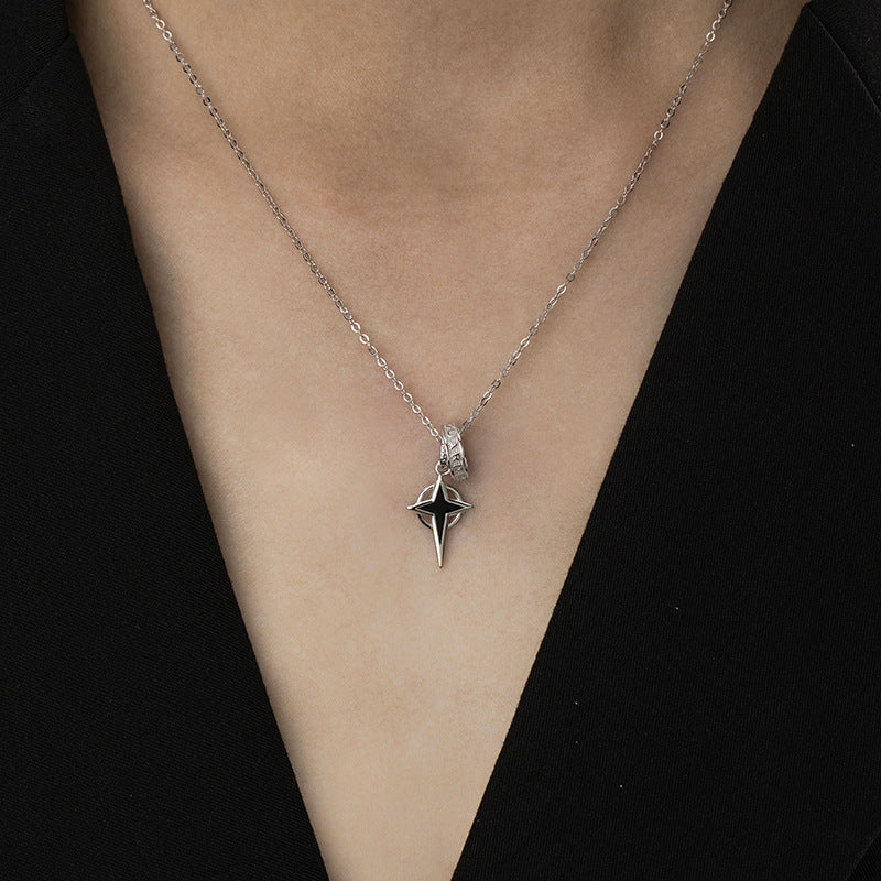 Sterling Silver Star and Cross Necklace