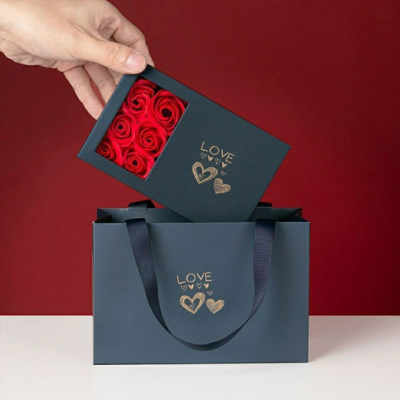 Yongsheng Flower Box High-End Necklace Box Ring Box Jewelry Packing Box Silver Cleaning Cloth One-Piece Delivery Lettering Service