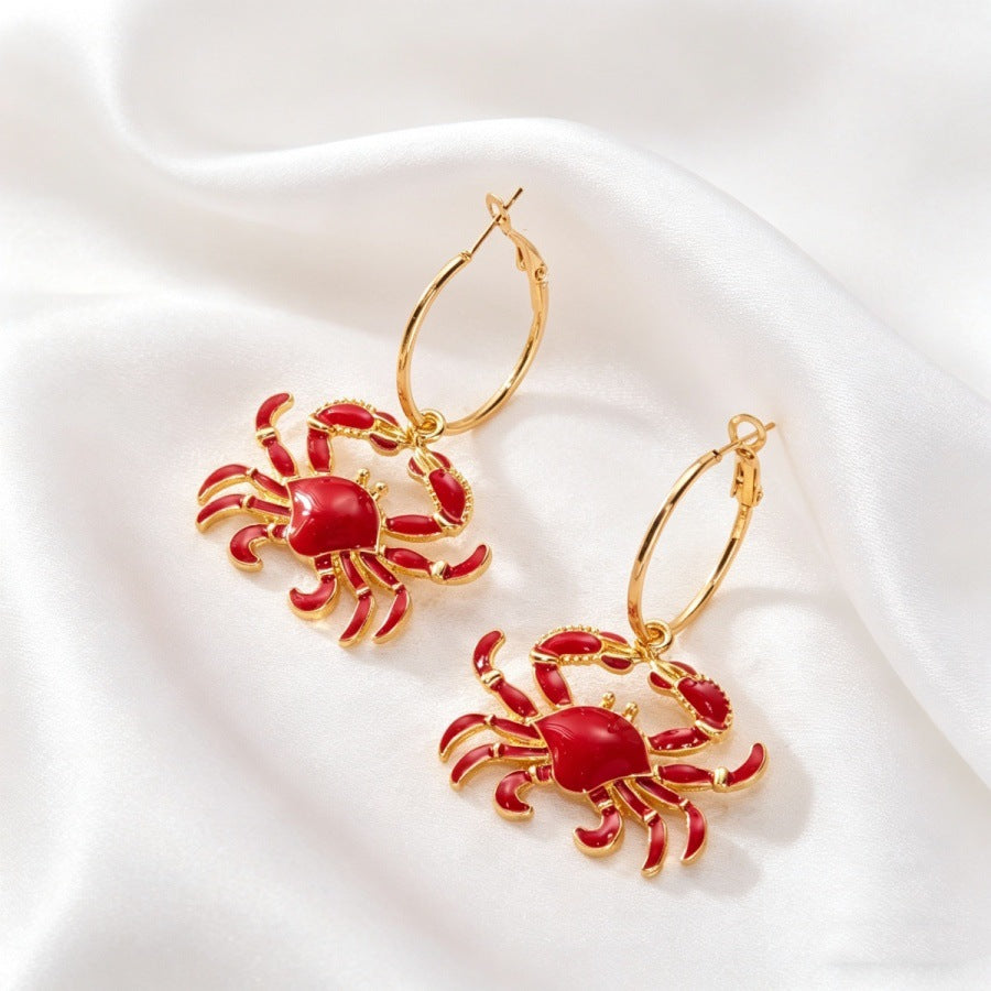 Red Crab Drop Earrings — product image 3
