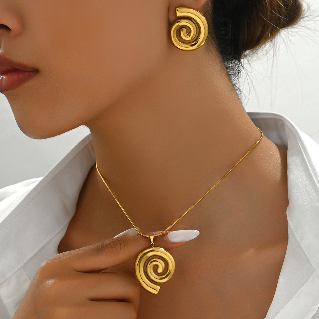 Rounded Spiral Pendant Jewelry — product image 2