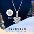 Christmas Snowflake Sterling Silver 925 Rotatable Necklace Female Niche Design Light Luxury Star Mango Clavicle Chain Ins Style Pendant