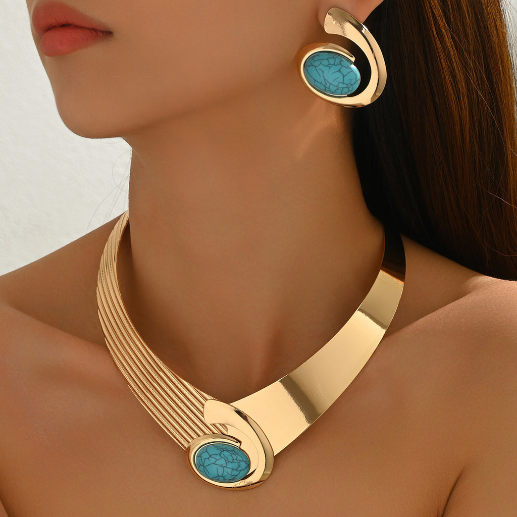 Turquoise-Color Collar Jewelry — product image 2