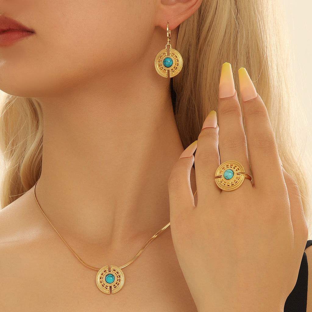 Turquoise-Color Sunburst Jewelry