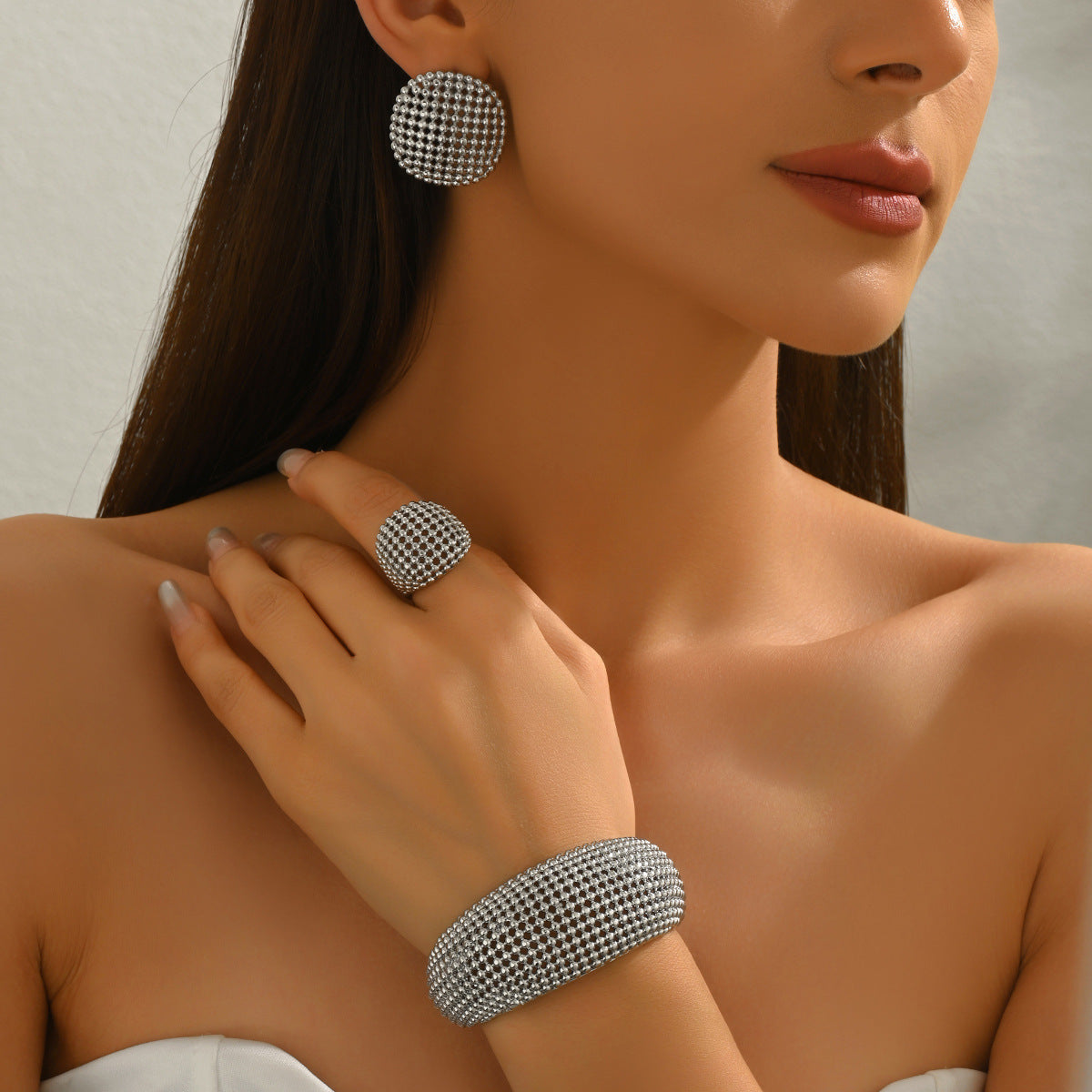 Textured Rounded Cuff Jewelry — product image 2