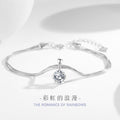 Sterling Silver Heart Bracelet – Zircon Accents