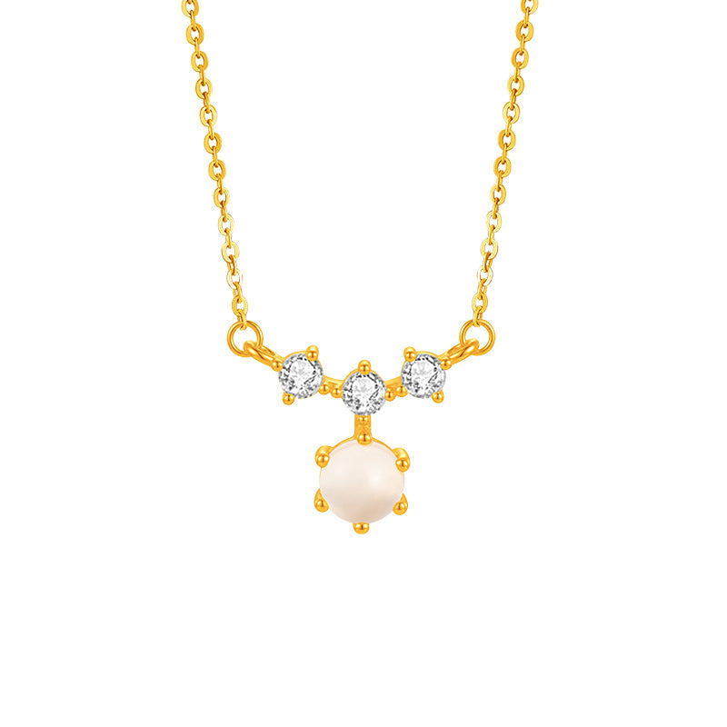 Collana in argento sterling 925 e calcedonio