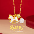 Immediately Rich Flower Sterling Silver 925 Necklace Women's High-Grade White Fritillary Birth Year Clavicle Chain Chalcedony Zodiac Pendant