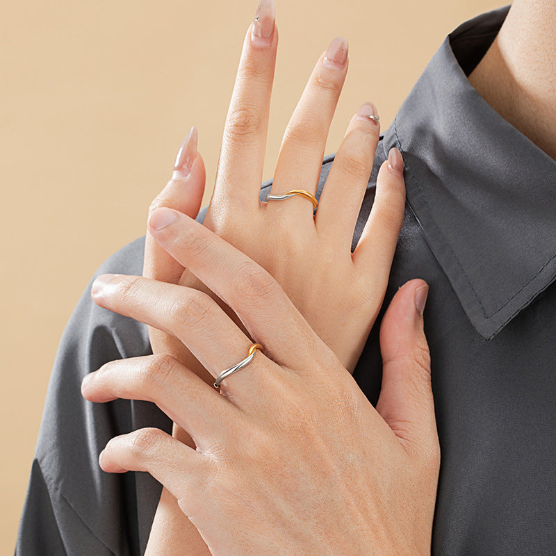 Mobius Ring Sterling Silver 925 Couple Ring Niche Design Light Luxury Unlimited Symbol Plain Ring Double Ring Pair Ring