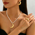 Crescent and Pearl-Effect Jewelry
