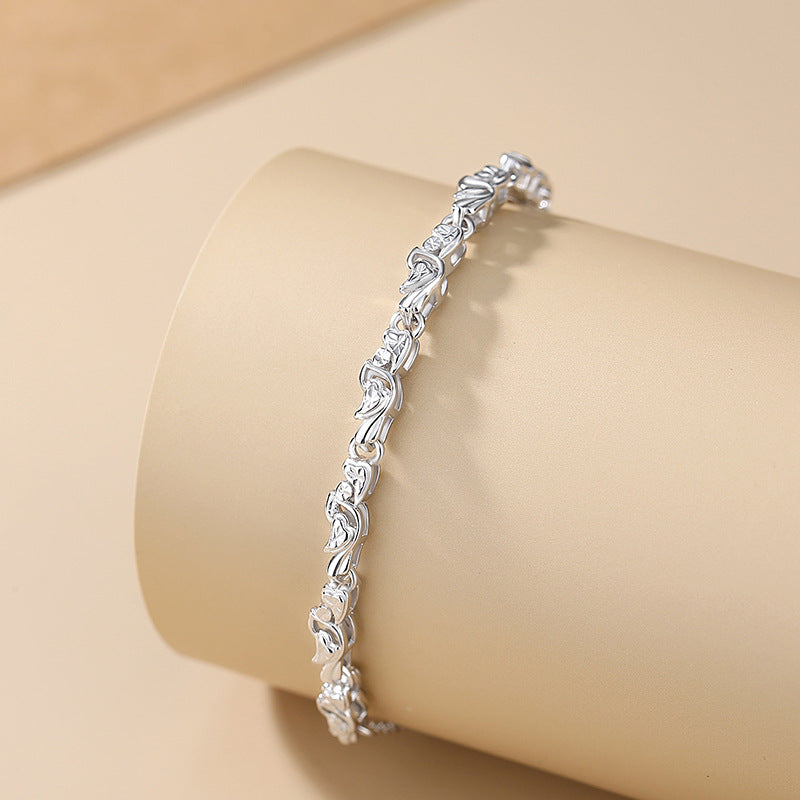S925 Sterling Silver Small Magpie Lucky Bracelet Magpie Shape National Style Lucky Bracelet Adjustable Niche Design Silver Jewelry Supply