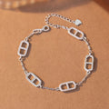 Pig Nose Buckle Sterling Silver 925 Bracelet Female Niche Design Light Luxury Zircon Bracelet Ins Little Red Book Same Style Bracelet