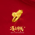 Immediately Rich Flower Sterling Silver 925 Ring Female Niche Design Light Luxury Style Birth Year Ring Ins Zodiac Horse Ring