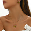 Pink and Olive Double-Center Jewelry