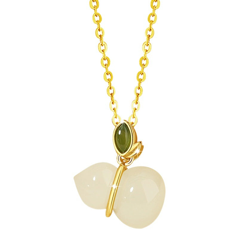 Sterling Silver Gourd Necklace – Hetian Jade