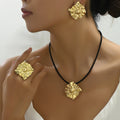 Folded Square-Flower Cord Jewelry