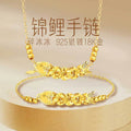 Lucky Koi Fish Sterling Silver 925 Necklace Women's New Chinese Style Broken Ice Five Emperors Coin Clavicle Chain Broken Silver Pendant