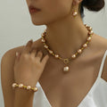 Warm Pearl-Effect Bow Jewelry