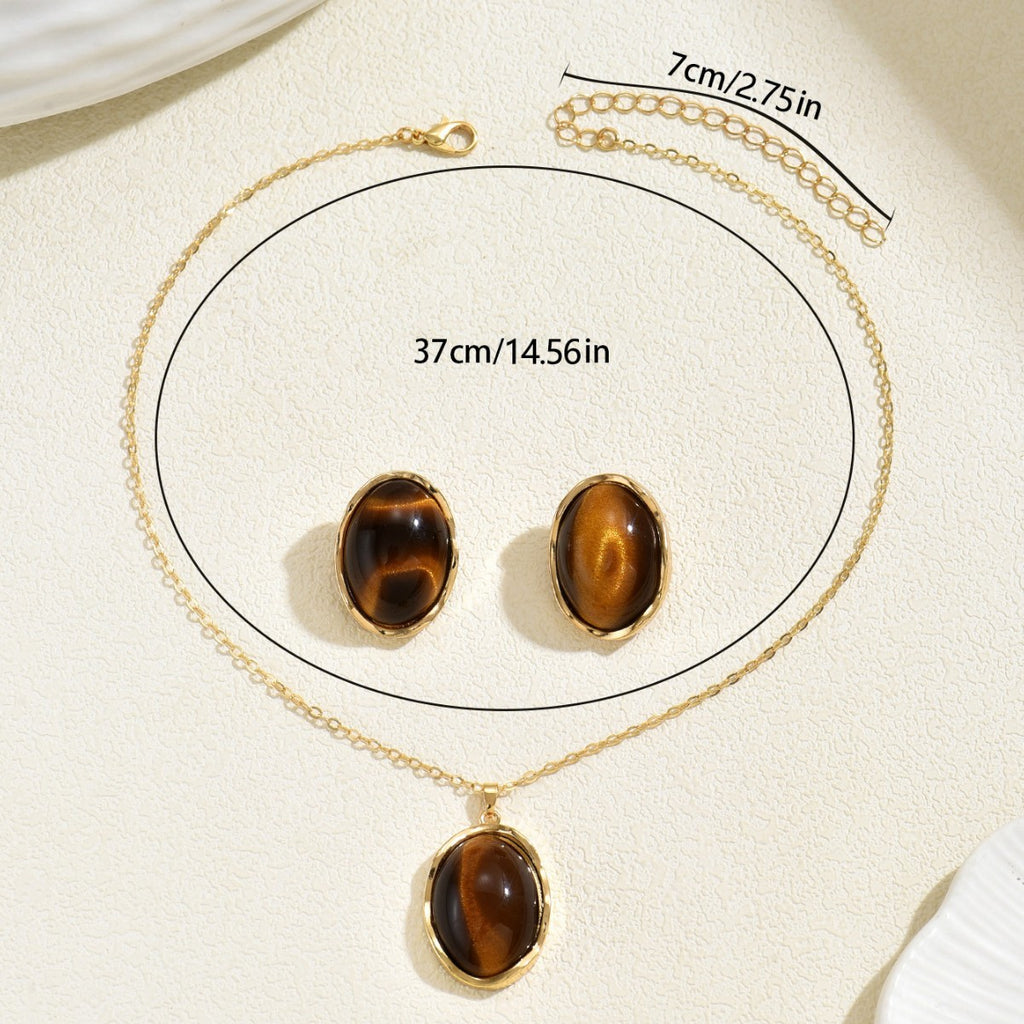 Brown Oval Pendant Jewelry — product image 4